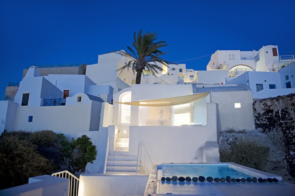 santorini villas with indoor pool