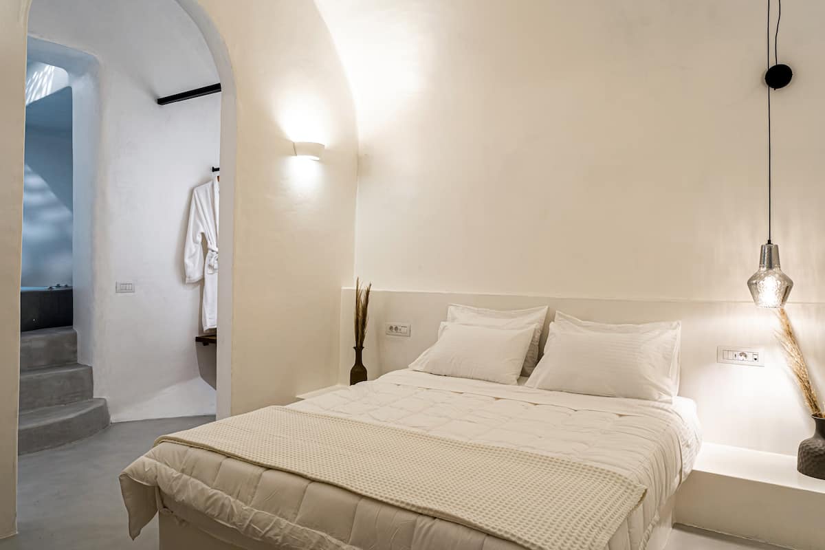 exo gonia villa santorini bedroom