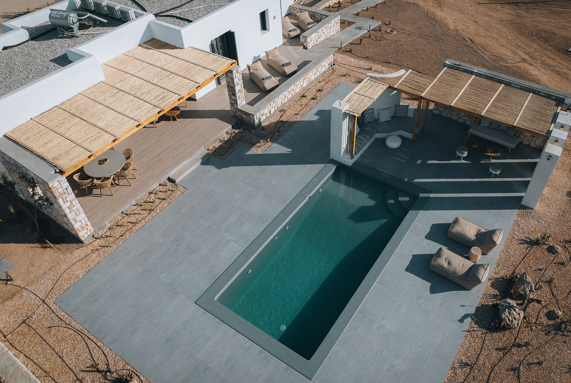 Villa Sky Anargyri paros pool area