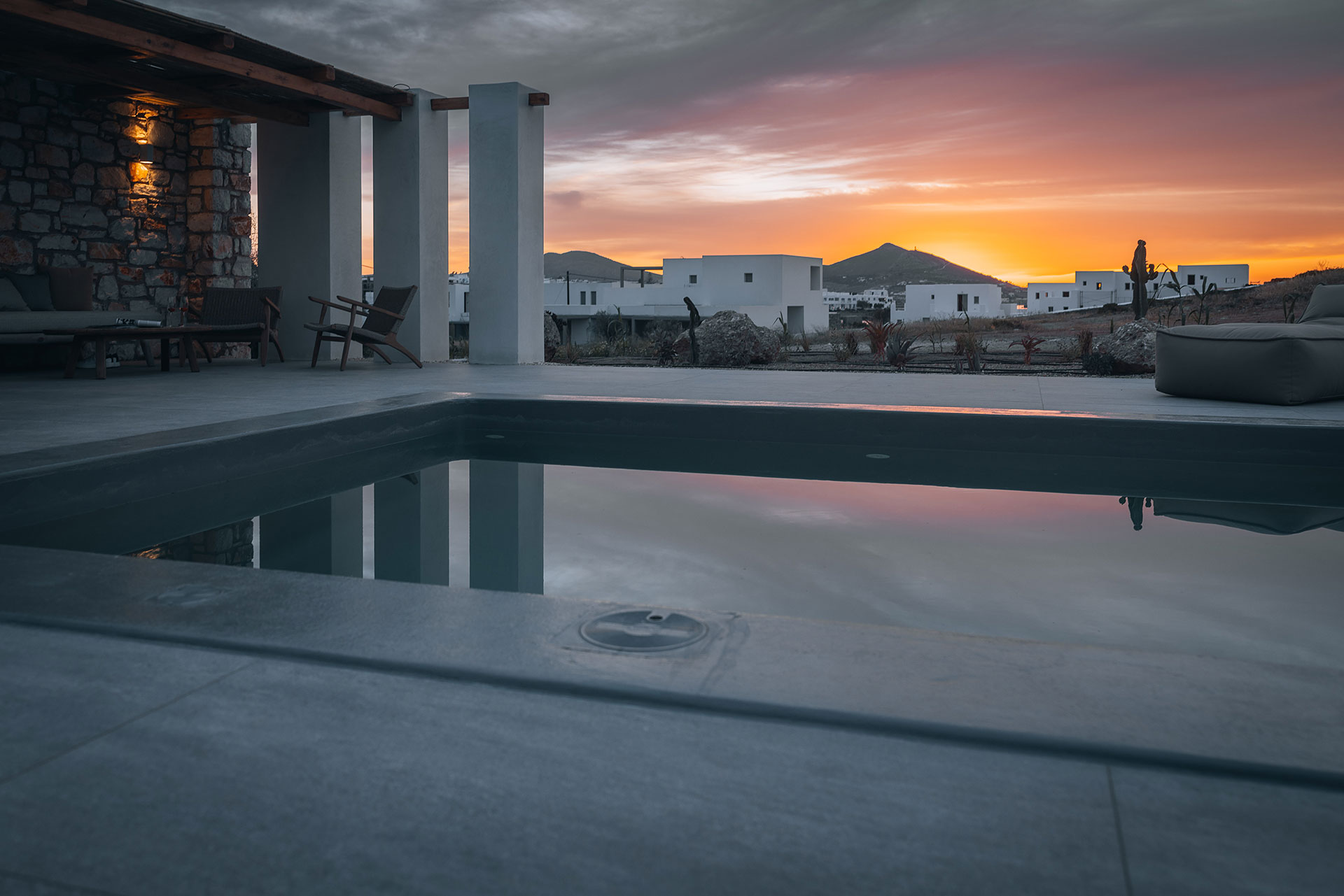 Villa Sky Anargyri paros sundown